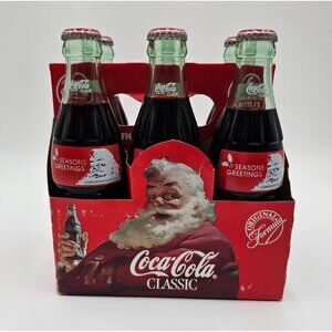 VTG Unopened 1991 Coca-Cola Classic Commemorative Holiday 6-Pack Glass Bottles